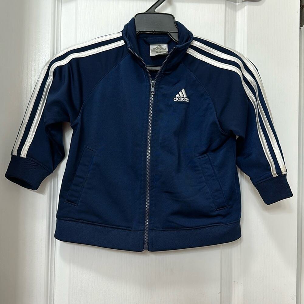 Adidas navy blue zip up track jacket size 18 months